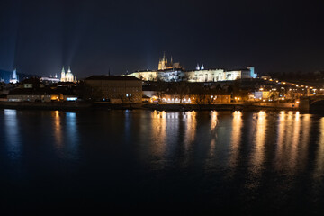 Fototapeta premium Silent Night Under Prague Street Lights 