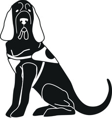 Pedigreed rescue dog assistant vector illustration