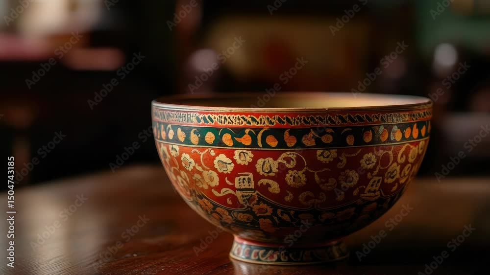 Poster a close-up shot of a bowl on a table with various contents