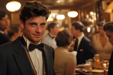 Obraz premium Dapper Gentleman at a Formal Evening Gathering