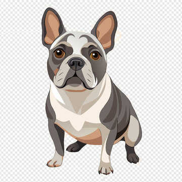 Frenchie Puppy Vector Drawing &ndash; Bulldog with Distinctive Bat Ears
