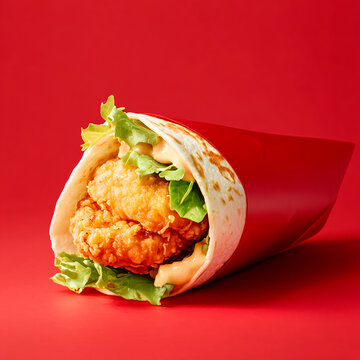A picture of a chik fil wrapper with a red background that is solid.