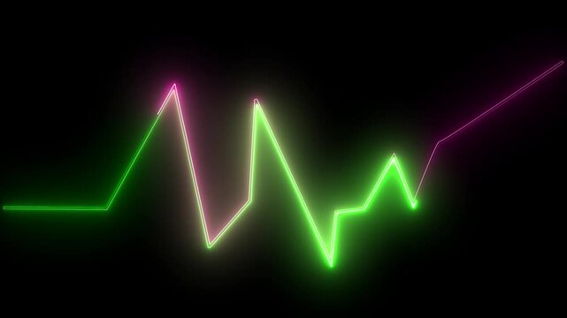 Bright heart rhythm background GK heartbeat monitor EKG line monitor shows heartbeat, seamless loop electrocardiogram medical screen with a graph of heart rhythm, indicates life moving,
