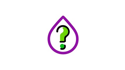 물방울 속 물음표 심볼 일러스트 AI 생성