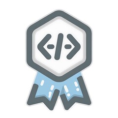 개발자 배지 스타일의 평면 벡터 아이콘 디자인 AI 생성