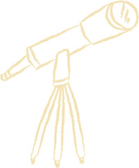 Hand-Drawn Telescope on Tripod