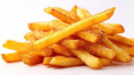 Crispy Layered French Fries Stacked in Delicious Golden Pile