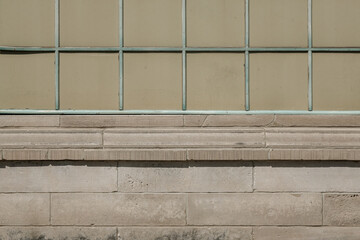 concrete wall with painted window