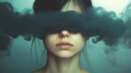 A person with smoke visible from their eyes, possibly indicating some sort of supernatural or magical phenomenon