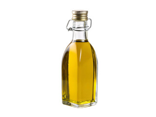 Glass Bottle of Olive Oil with Transparent Background