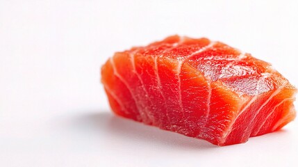Fresh Sashimi Piece on White Background for Culinary Presentations