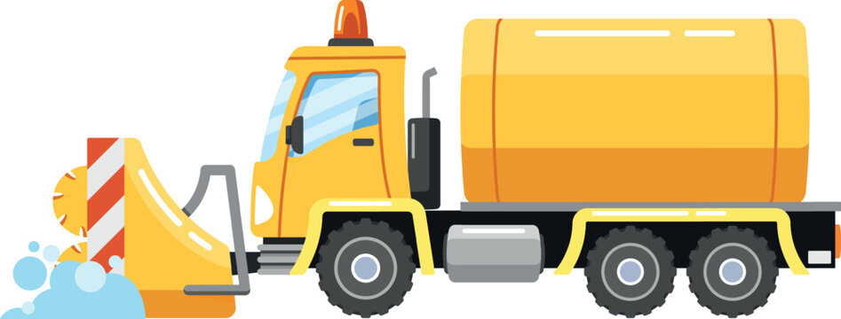 Snowplow lorry with dipper vector illustration