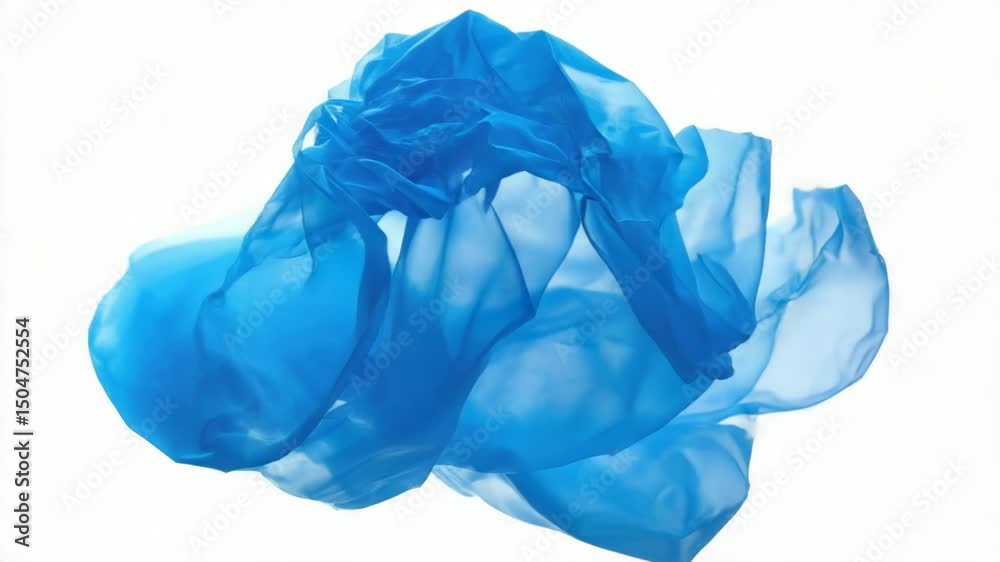 Poster A close-up view of a blue cloth lying on a white surface, suitable for use in various design and composition contexts