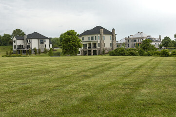 Obraz premium neighborhood in the suburbs of Leesburg, USA. A community of detached houses
