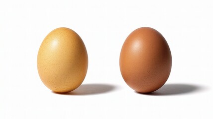 Two Brown Eggs Side by Side with Soft Shadow Beneath Them