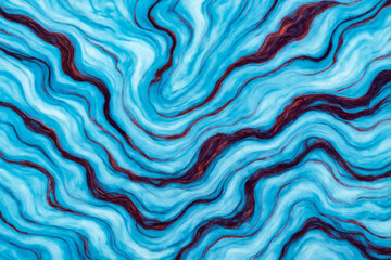 Fototapeta premium Abstract blue and burgundy swirling marble texture background
