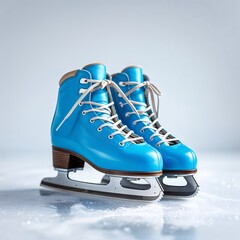 Ice skates on ice surface