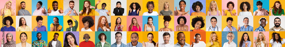 Poster a lively collection features a diverse group of individuals, showcasing smiles and joyful expression