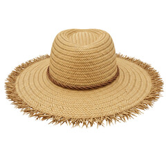 Traditional Straw Hat with Frayed Brim – Festa Junina Style