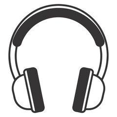Obraz premium Headphone Silhouette Vector Art Illustration on White Background 