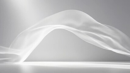 Abstract White Fabric Wave Elegant Flowing Texture Background