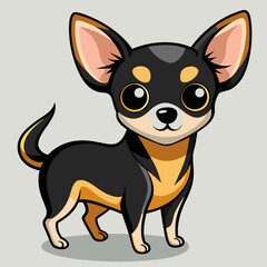 Digital Chihuahua Illustration – Toy Breed Vector Puppy
