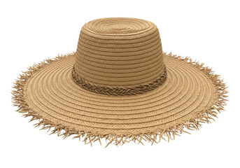 Traditional Straw Hat with Frayed Brim – Festa Junina Style