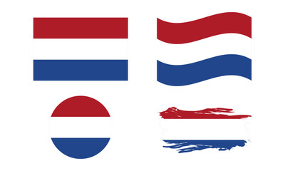 Netherlands flag in different shapes