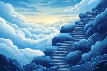 Ascend the Celestial Stairway A Journey Through Clouds and Dreams