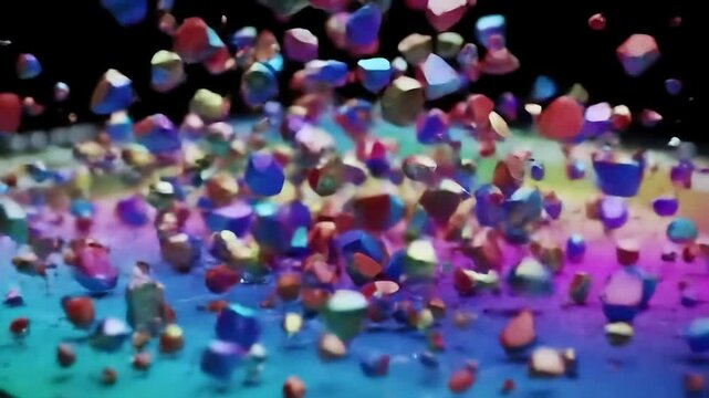 colorful geometric shapes abstract pile