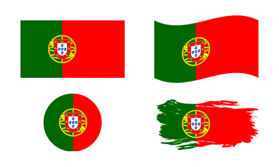 Portugal flag in different shapes