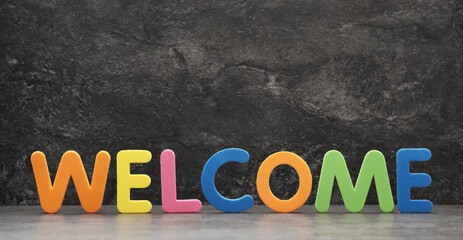 Welcome Sign Colorful Lettering