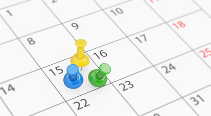 Calendar Page Business Events Scheduling