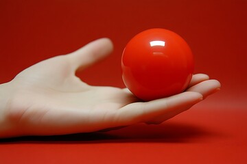 Red Sphere in Hand A Symbol of Value and Potential