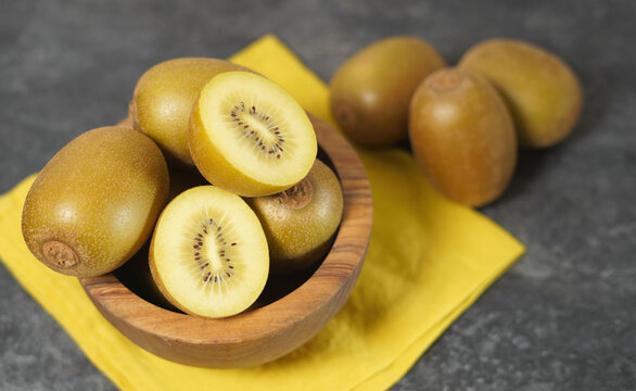 Kiwi Gold Yellow Fruit Wooden Bowl