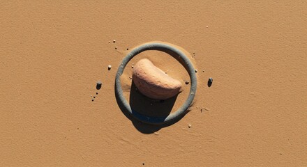 a rock in the sand