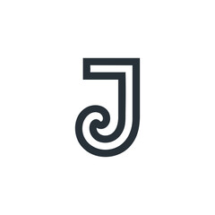 Monogram logo with a stylized letter J suitable for branding