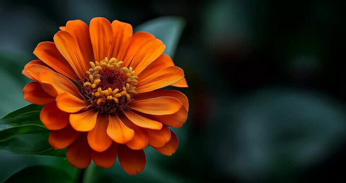 Orange Zinnia Bloom