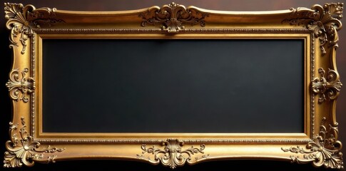 Intricate gilded baroque frame, wide ornate molding, elegant, picture frame, heavy