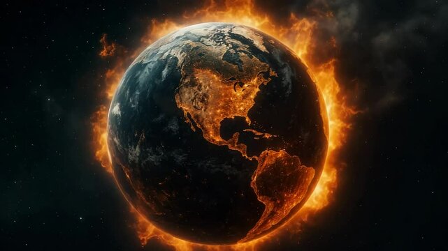 Planeta Tierra ardiendo, video desde el espacio.