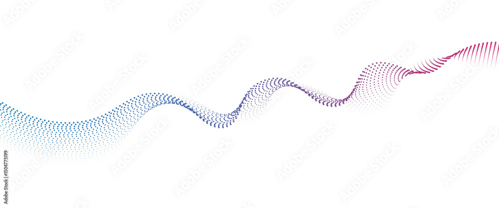 Leinwandbilder Flowing Dot Wave halftone gradient pattern on transparent background	
