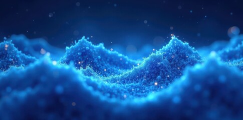 Abstract blue glowing waves, cosmic energy flow, whirlpool, modern, elegant