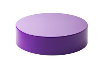 Purple cylindrical display stand isolated on a transparent background