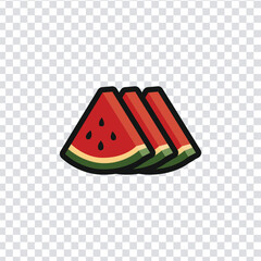 Delicious red watermelon pieces vector. Ideal for food, healthy eating, and natural product concepts.