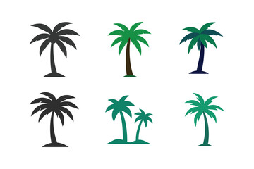 Obraz premium Tropical Palm Tree Vector Pack – Exotic Nature Clipart Collection