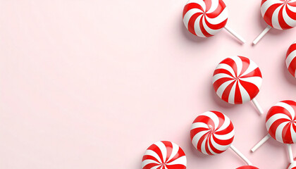 Obraz premium お菓子がレイアウトされた背景素材。Background material with sweets laid out.