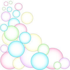 Bubble icon. Colorful circle group. Pastel shade design. Vector fun symbol.