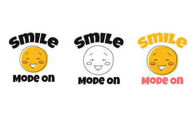 Playful style logo or emoji design featuring a cute happy face in bold cartoon style. Perfect for kid brands, stationery, or cheerful branding.