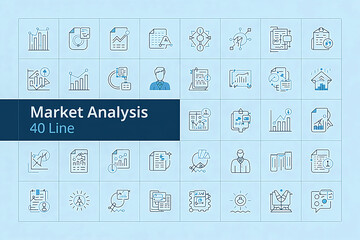 Market Research Icon Set Collection