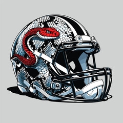 American football helmets with various patterns